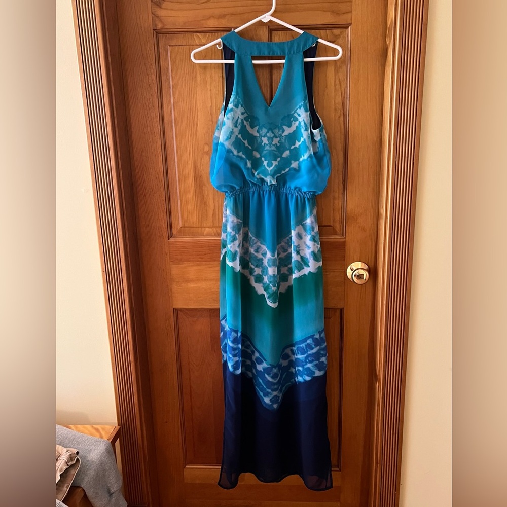 Banana Republic Sequin Embellished Blue Halter Sundress
